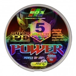 Шнур плетений для риболовлі, EOS Power Super PE, 100м, перетин 0,31мм